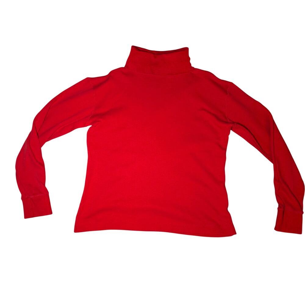 VTG Skyr Sportswear Red Turtleneck Top Made In USA Fits M L 19x20 Vintage